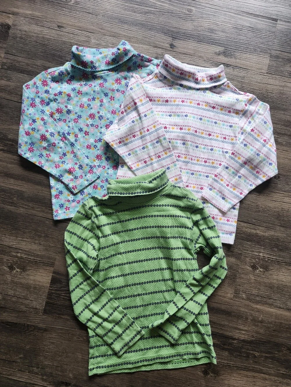 Vintage Y2k Gymboree Girls' Floral Turtleneck Shirt Bundle